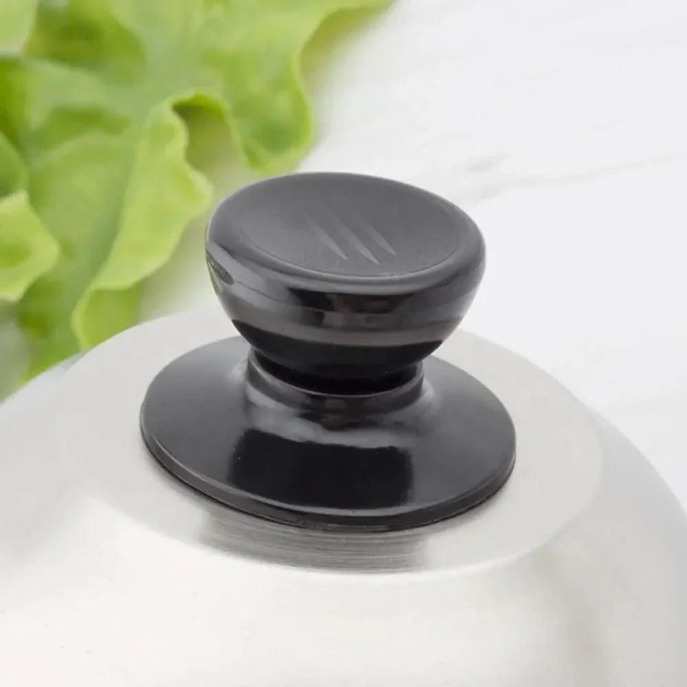 stainless steel lid for even cooking & melting