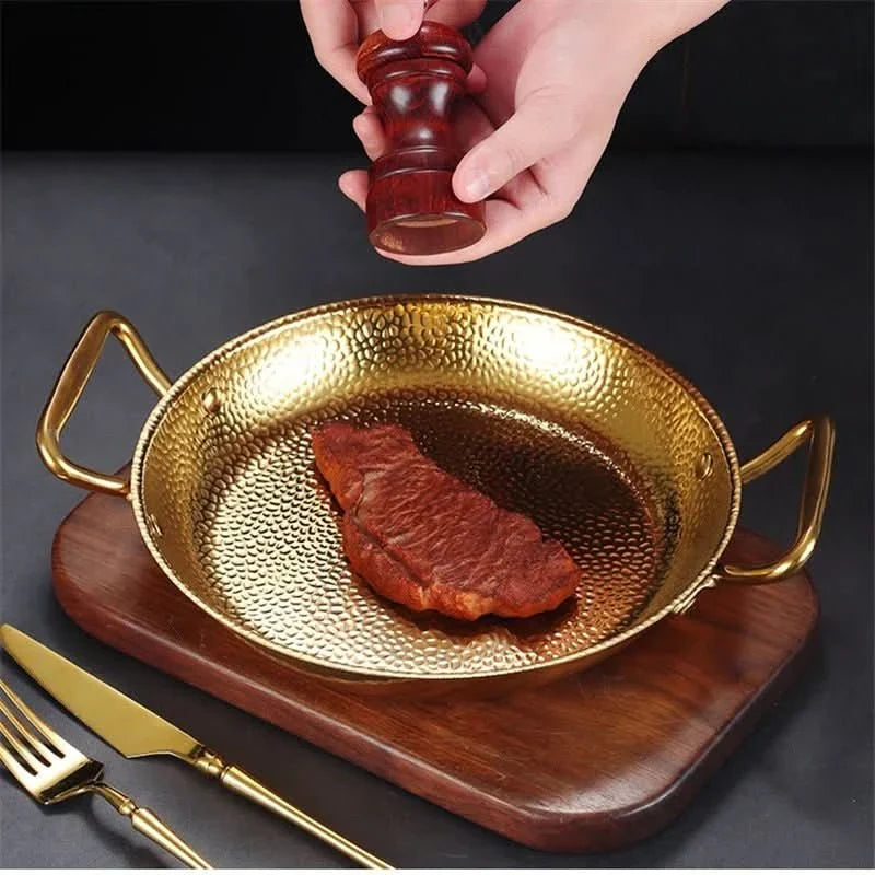 Hammered stainless steel pot for pans, sauces & versatile cooking
