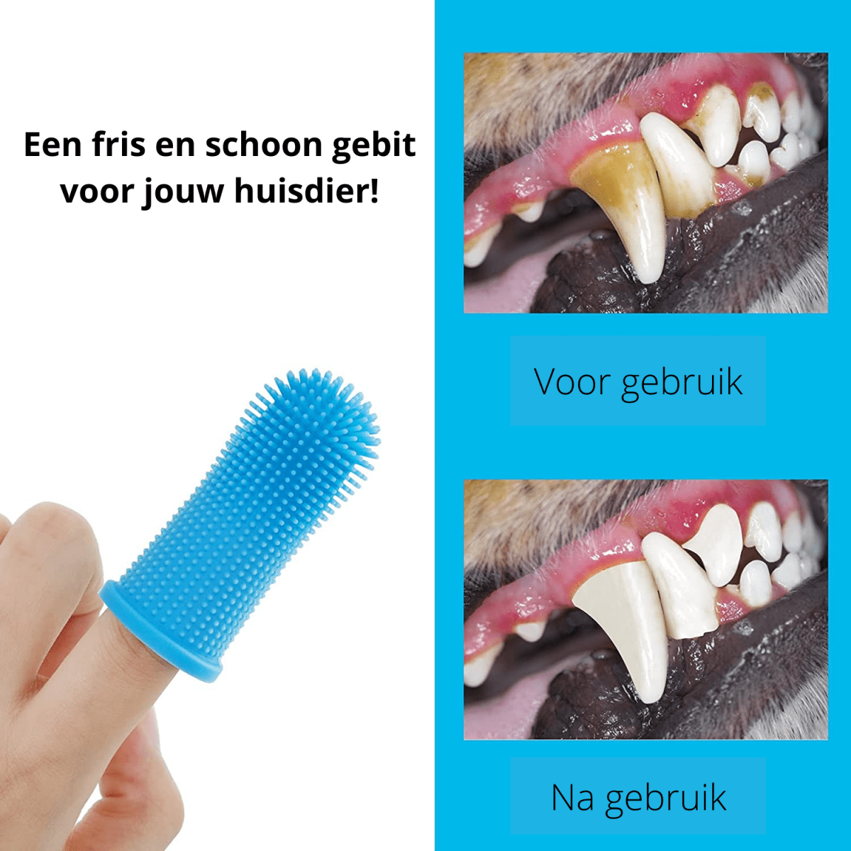 360° silicone finger toothbrush for safe dental care for dogs