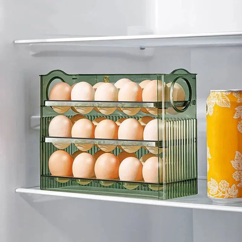Egg organizer with 3 levels and date display