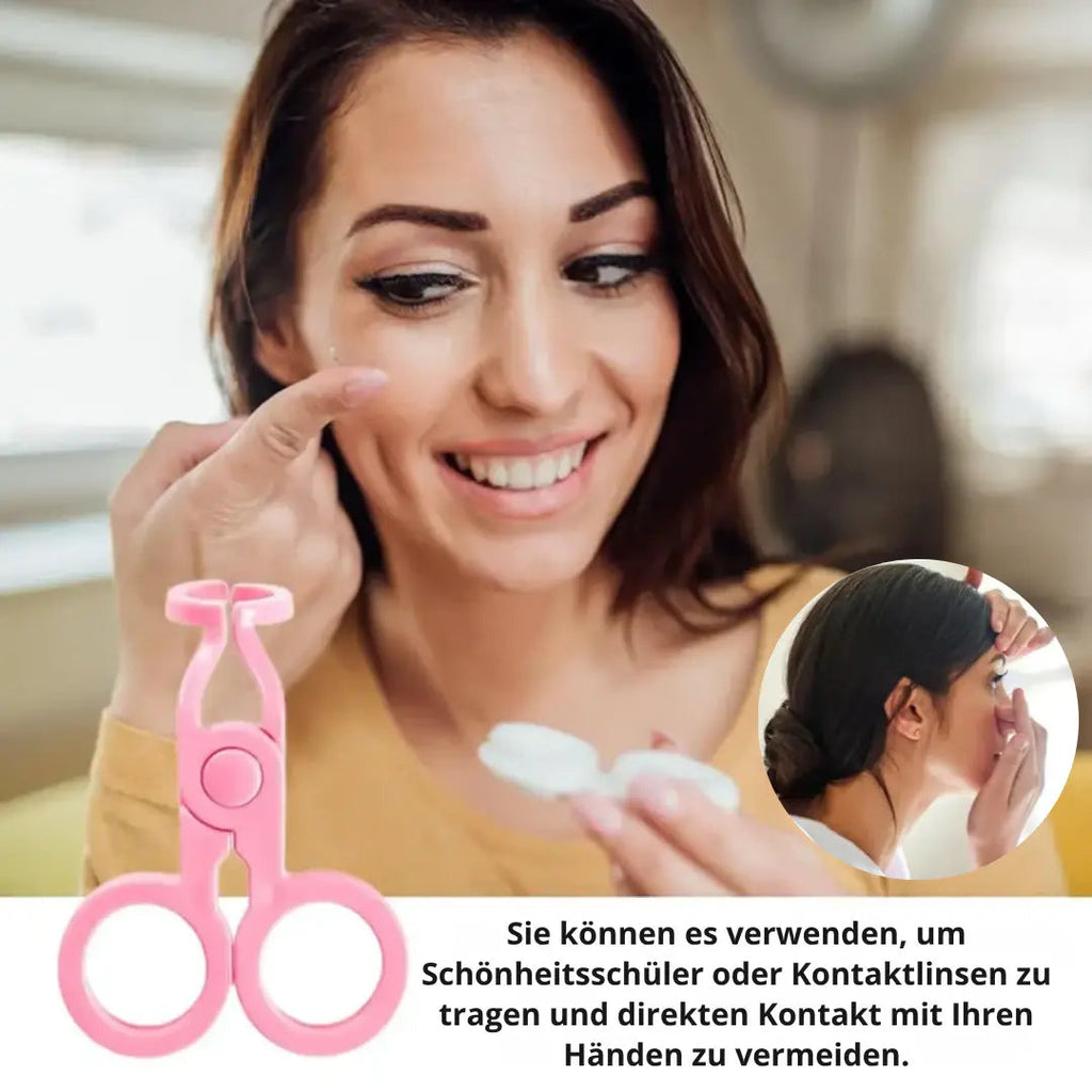 Insertion aid for contact lenses – Incl. lid opener for soft & hard lenses