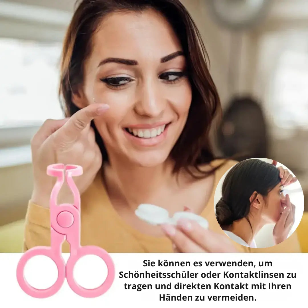 Insertion aid for contact lenses – Incl. lid opener for soft & hard lenses