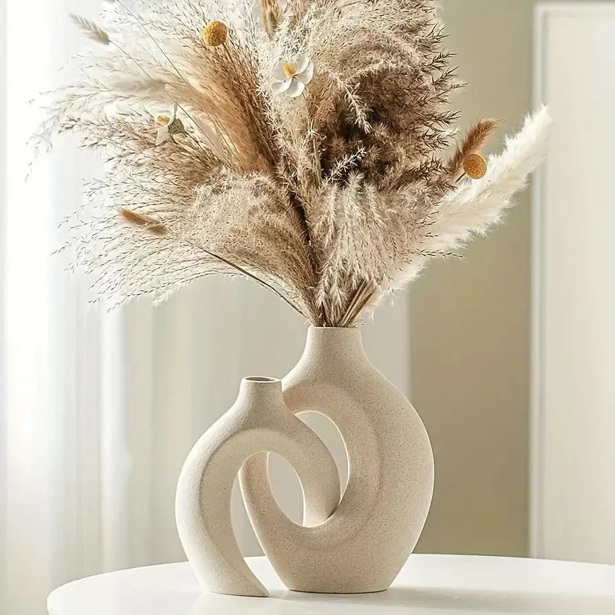 Unique Round Hollow 2-in-1 Nordic Ceramic Vase