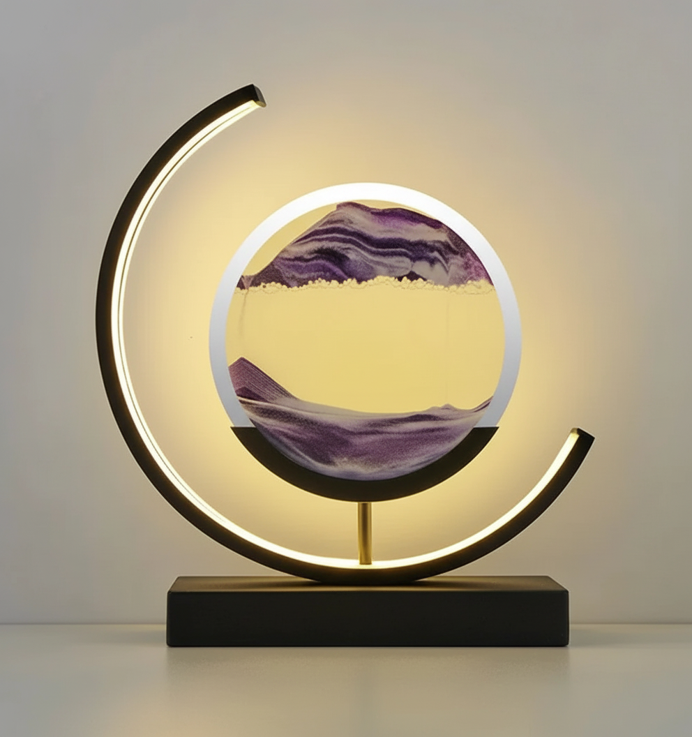 DuneGlow Table Lamp – Handmade Ambient Lamp with Soothing Light and Modern Design