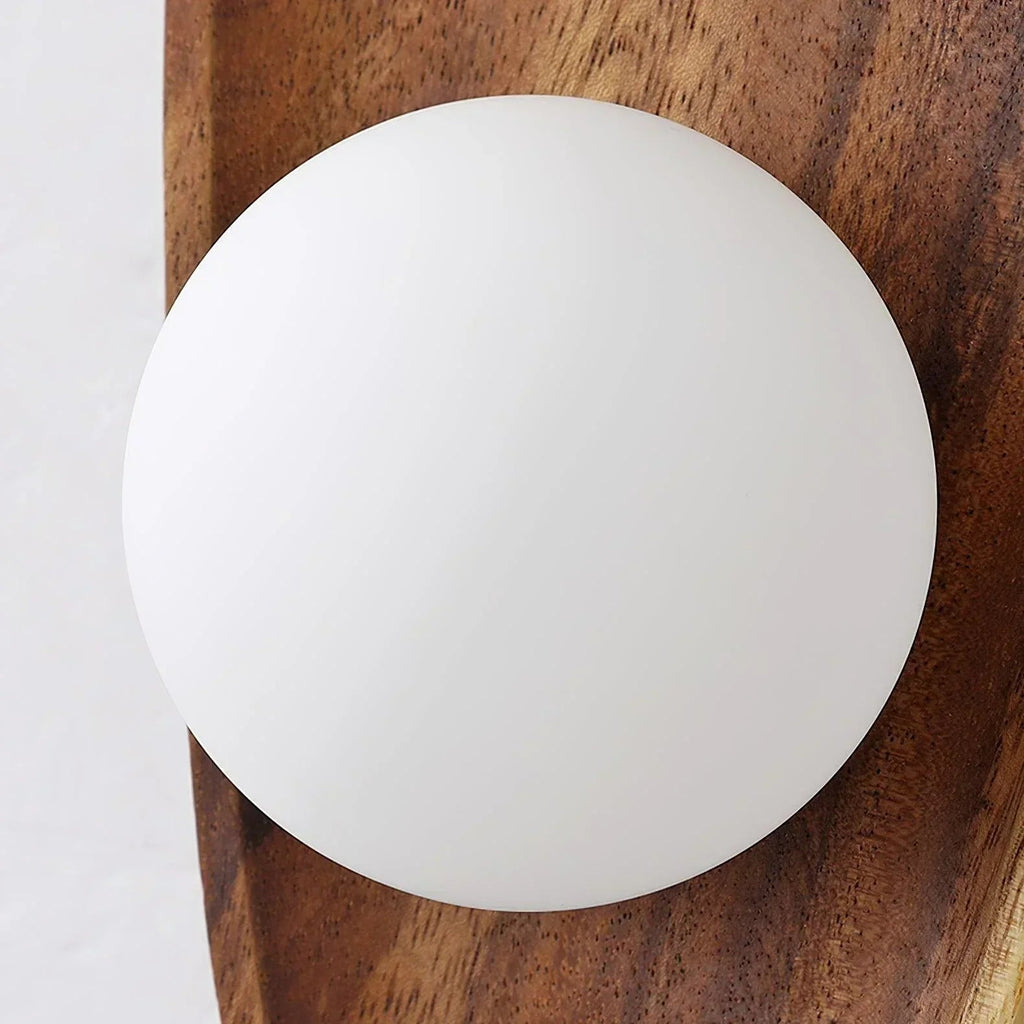 Wooden wall lamp, natural light