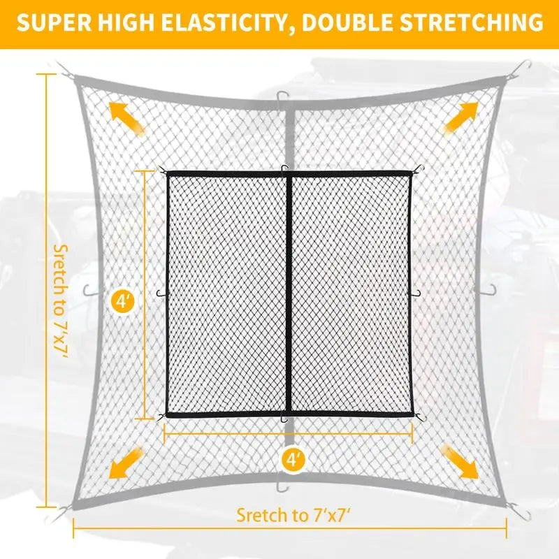 Elastic Luggage Net with Sturdy Carabiners