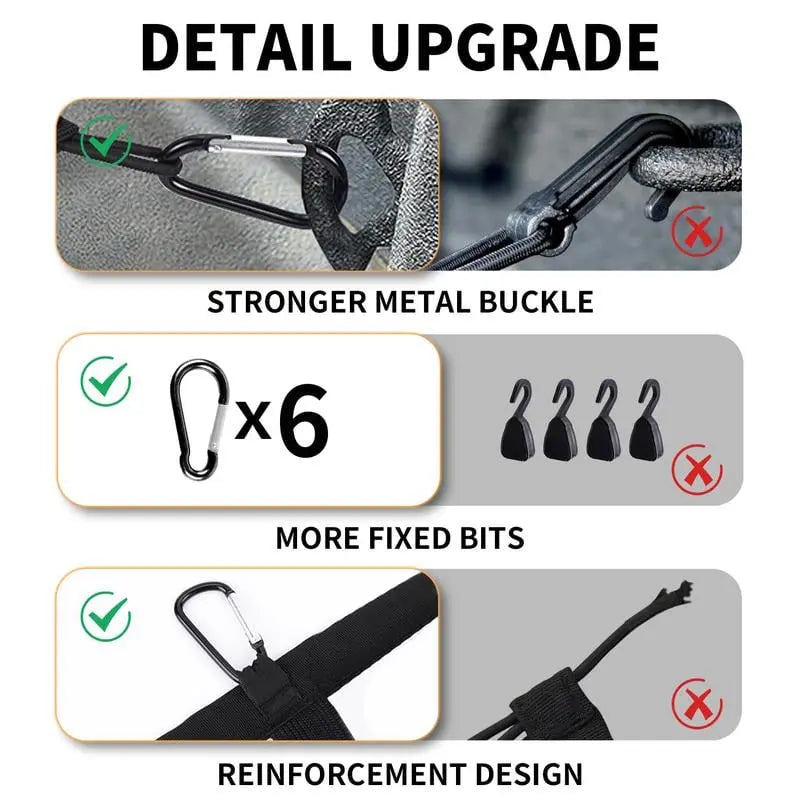 Elastic Luggage Net with Sturdy Carabiners