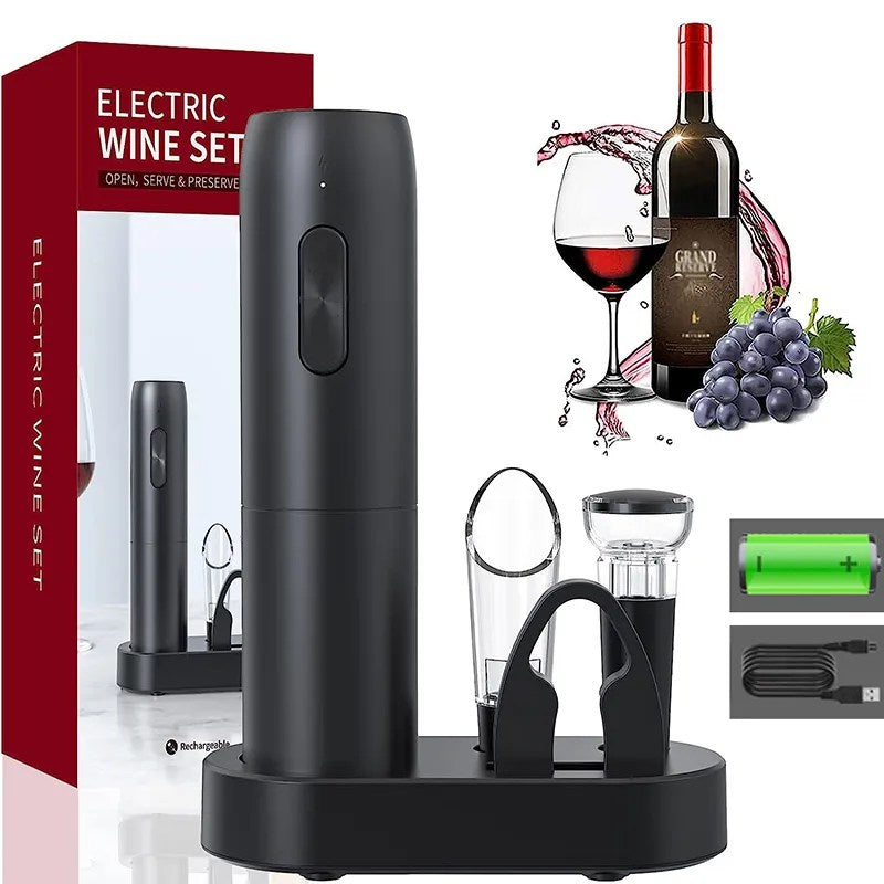 VinoEase - Stijlvolle Elektrische Wijnopener met Oplaadfunctie