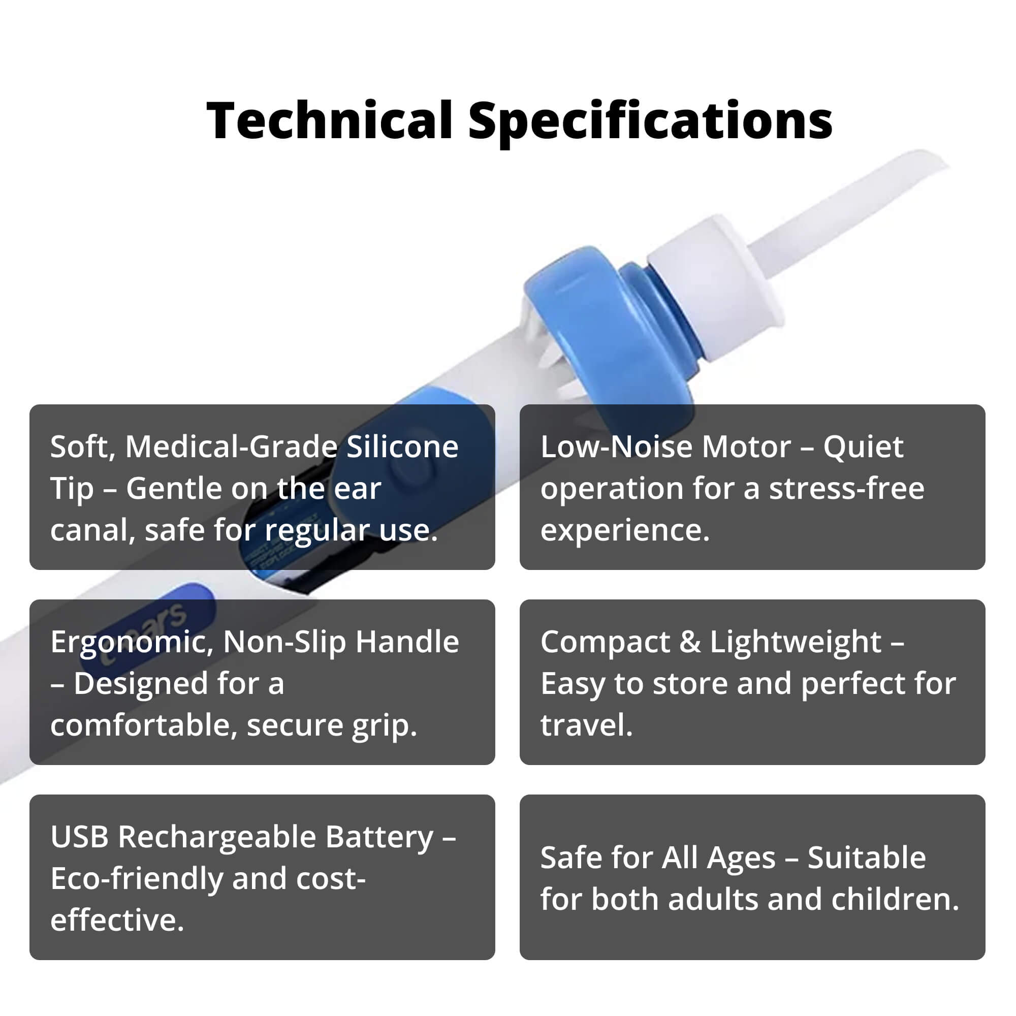 Electric Ear Suction Wax Removal Tool | Ergonomic, Silicone Tip & Compact Design for Safe Ear Hygiene at Home or Travel