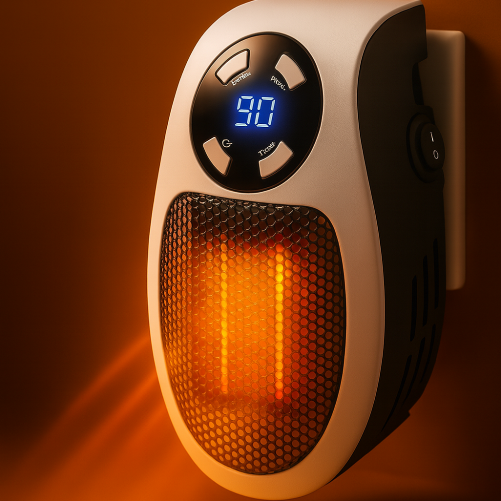 Electric Space Heater Ceramic Wall Plug Adjustable Thermostat