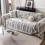 Elegant Black and White Sofa Cover Protector