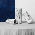 Elegant Vertical Marble Ceramic Vase