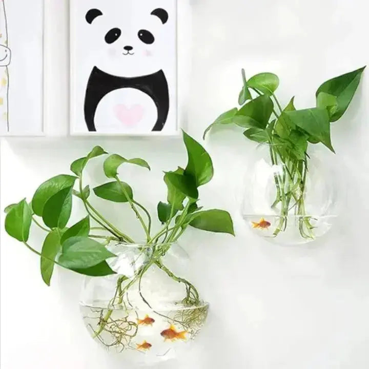 Elegant Glass Wall Vase – Minimalist Plant Holder