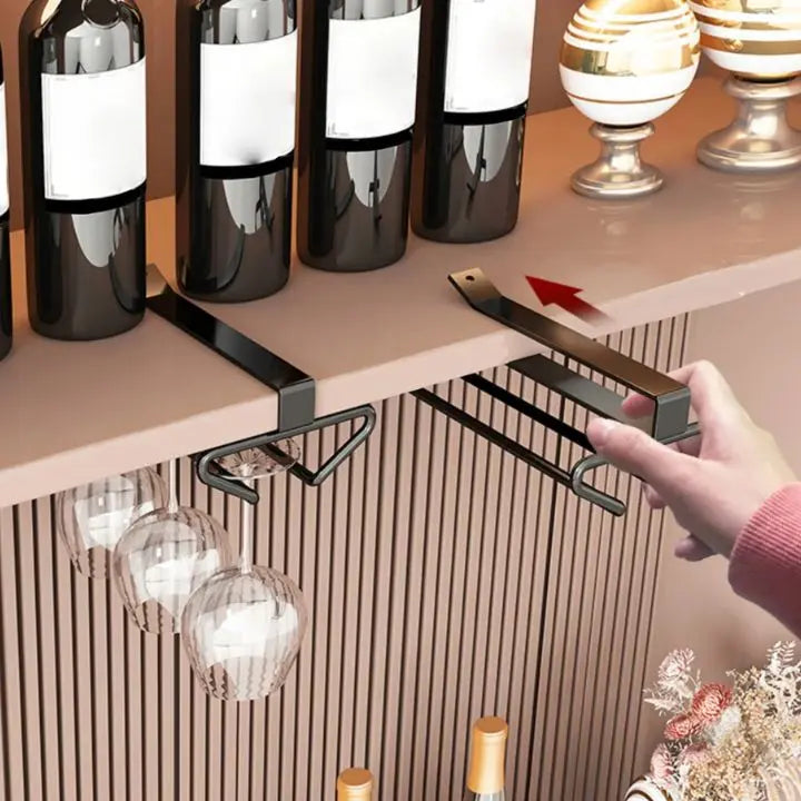 Elegant wine glass holder for undercounter installation