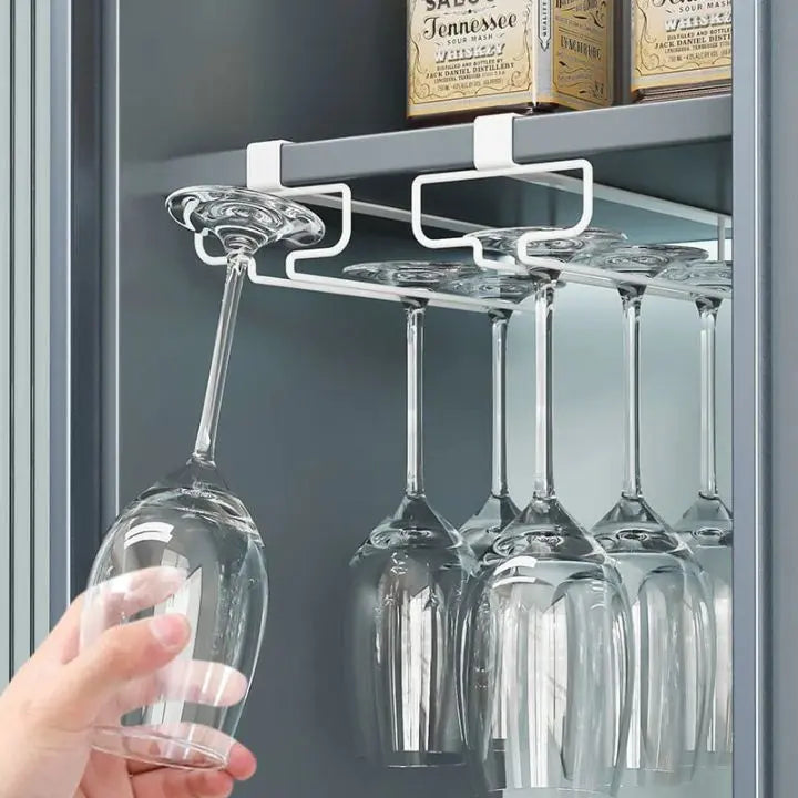 Elegant wine glass holder for undercounter installation