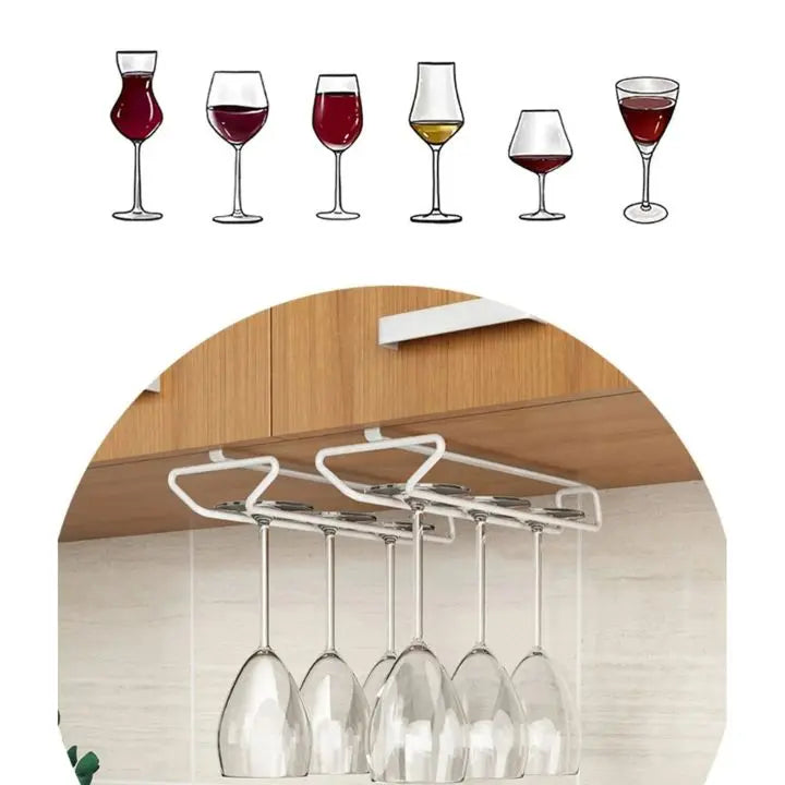 Elegant wine glass holder for undercounter installation