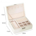 Elegant jewelry box made of wood with PU leather, 2-layered