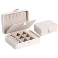 Elegant Leather Jewelry Box for Rings and Earrings