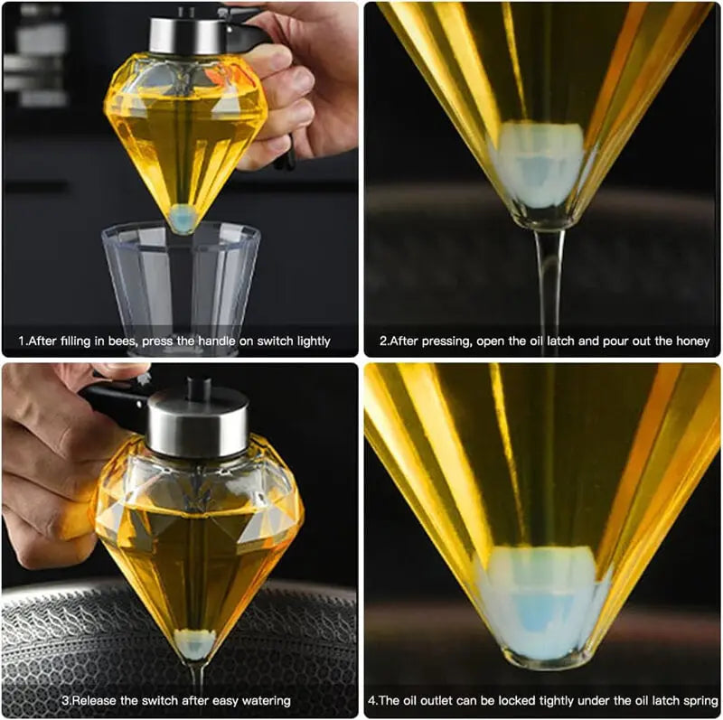 Elegant OIL & syrup dispenser made of glass – For clean pouring with style