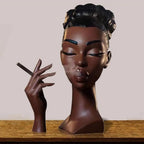 Elegant Incense Holder in the Form of a Black Woman's Head