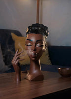 Elegant Incense Holder in the Form of a Black Woman's Head