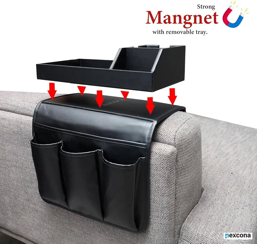 Elegant Sofa Armrest Tray with Organizer for Drinks and Accessories