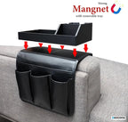 Elegant Sofa Armrest Tray with Organizer for Drinks and Accessories