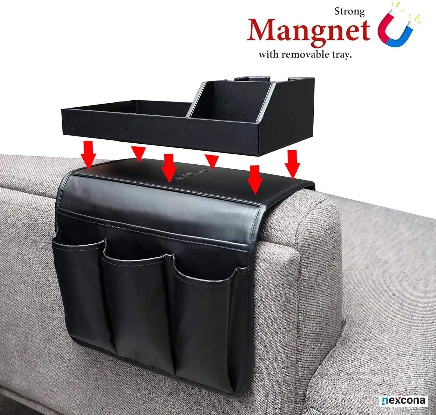 Elegant Sofa Armrest Tray with Organizer for Drinks and Accessories