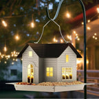 Solar-Bird Feeder House with LED Light