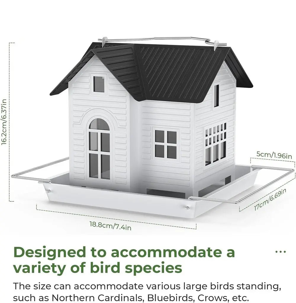 Solar-Bird Feeder House with LED Light