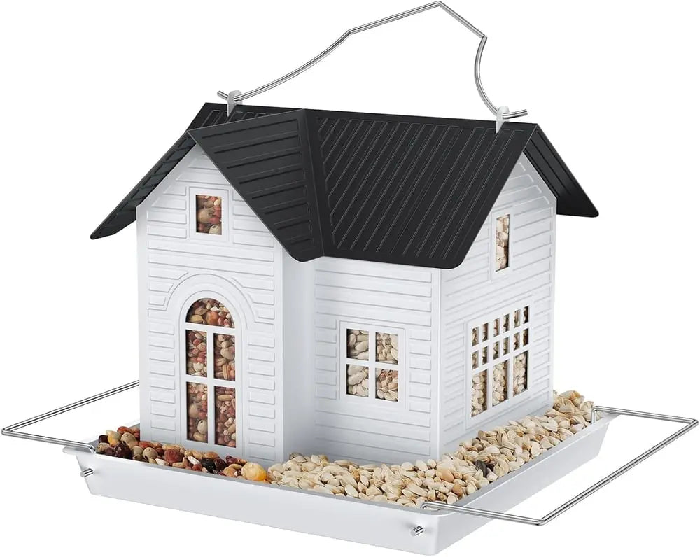 Solar-Bird Feeder House with LED Light