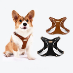 Adjustable Leather Dog Harness with Custom Engraving