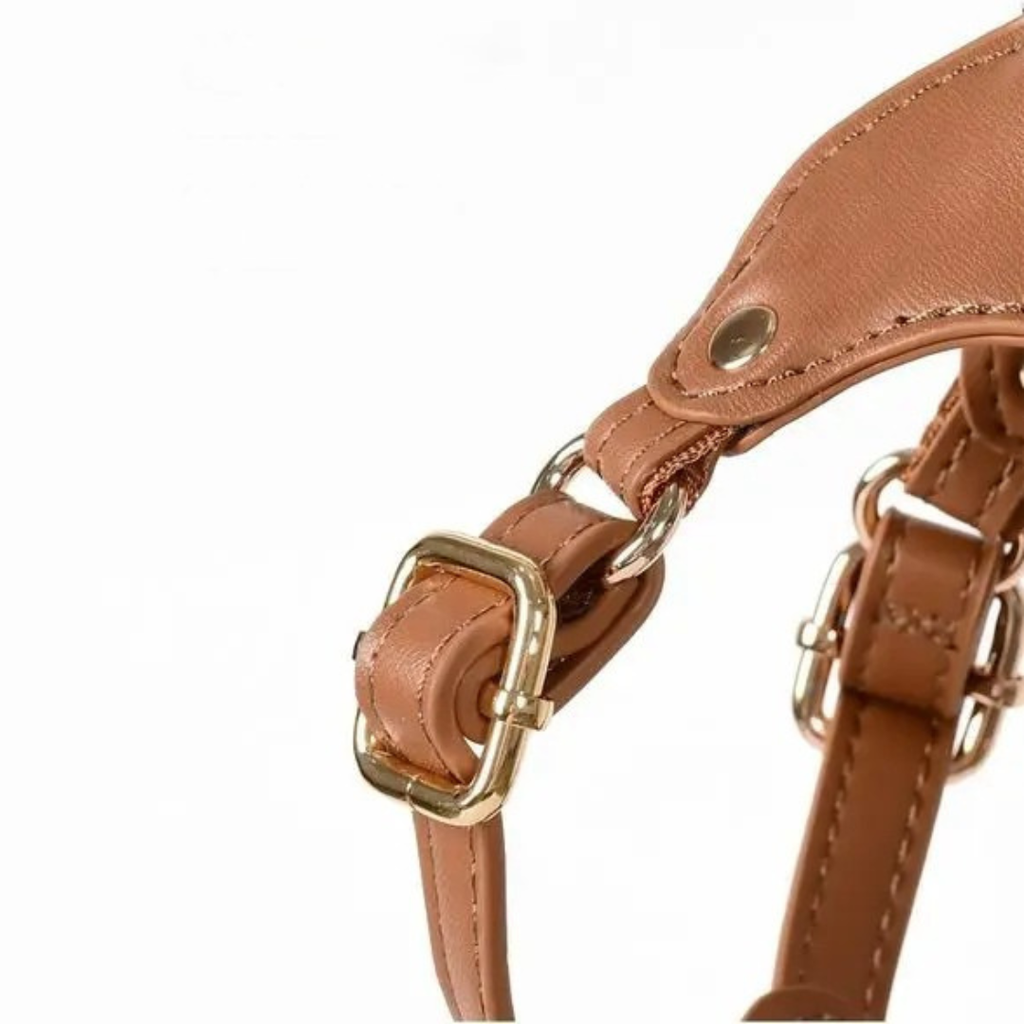 Adjustable Leather Dog Harness with Custom Engraving