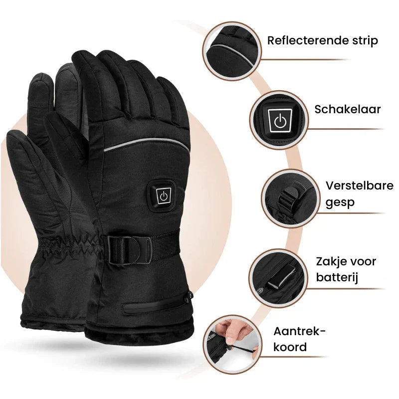 ThermoGrip Heated Gloves – Waterproof Unisex Gloves with 3 Heating Levels and Touchscreen Function