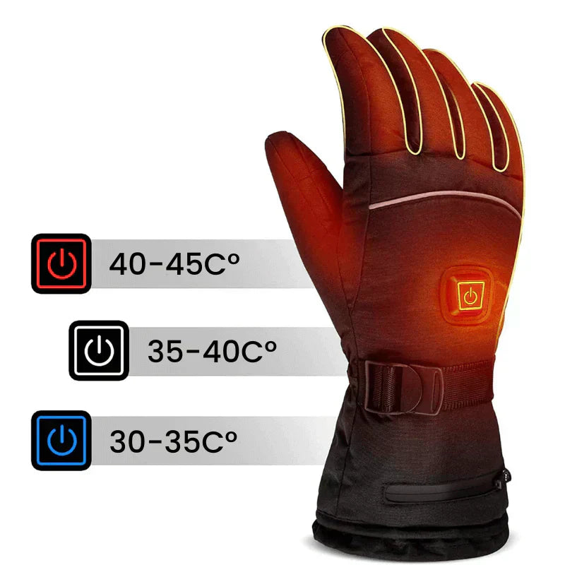 ThermoGrip Heated Gloves – Waterproof Unisex Gloves with 3 Heating Levels and Touchscreen Function