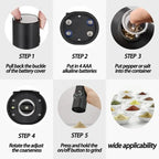 Electric Salt & Pepper Mill – With LED & Adjustable Grind Size