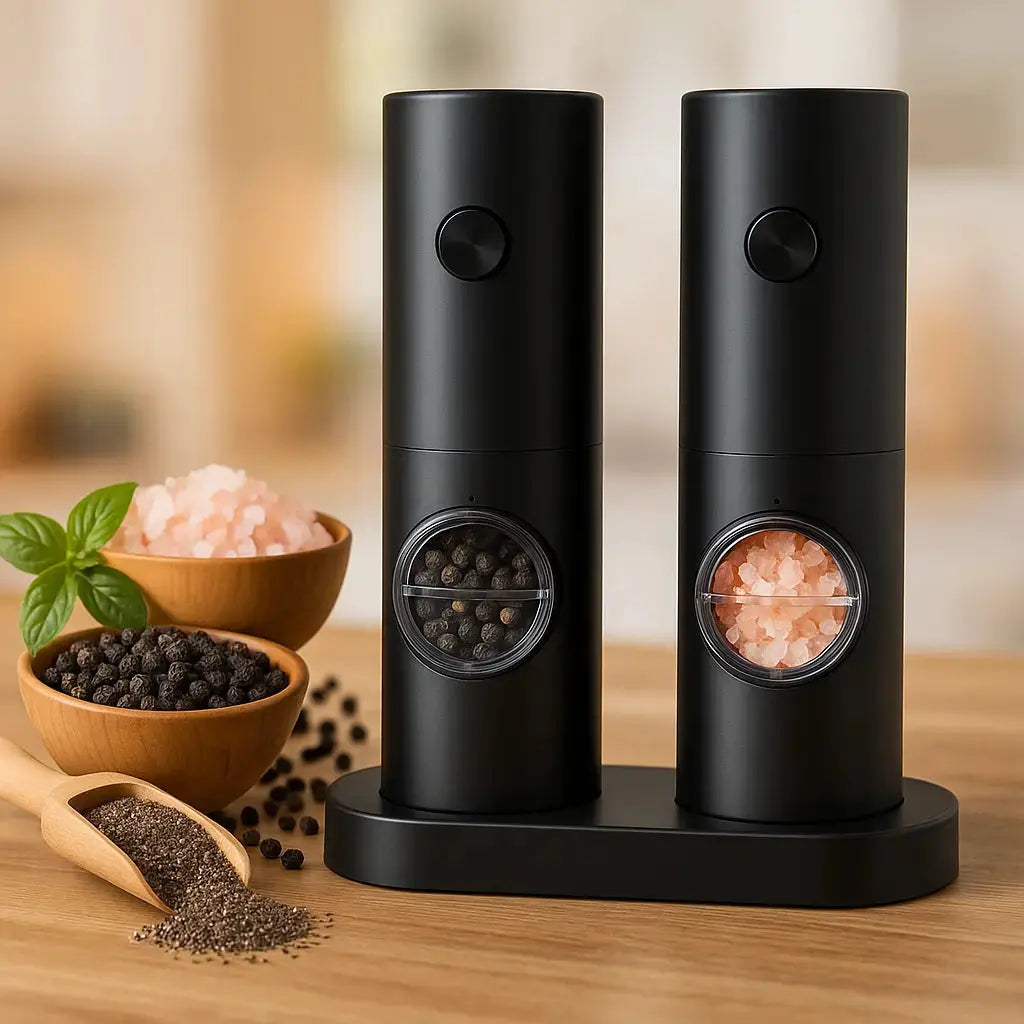Electric Salt & Pepper Mill – With LED & Adjustable Grind Size