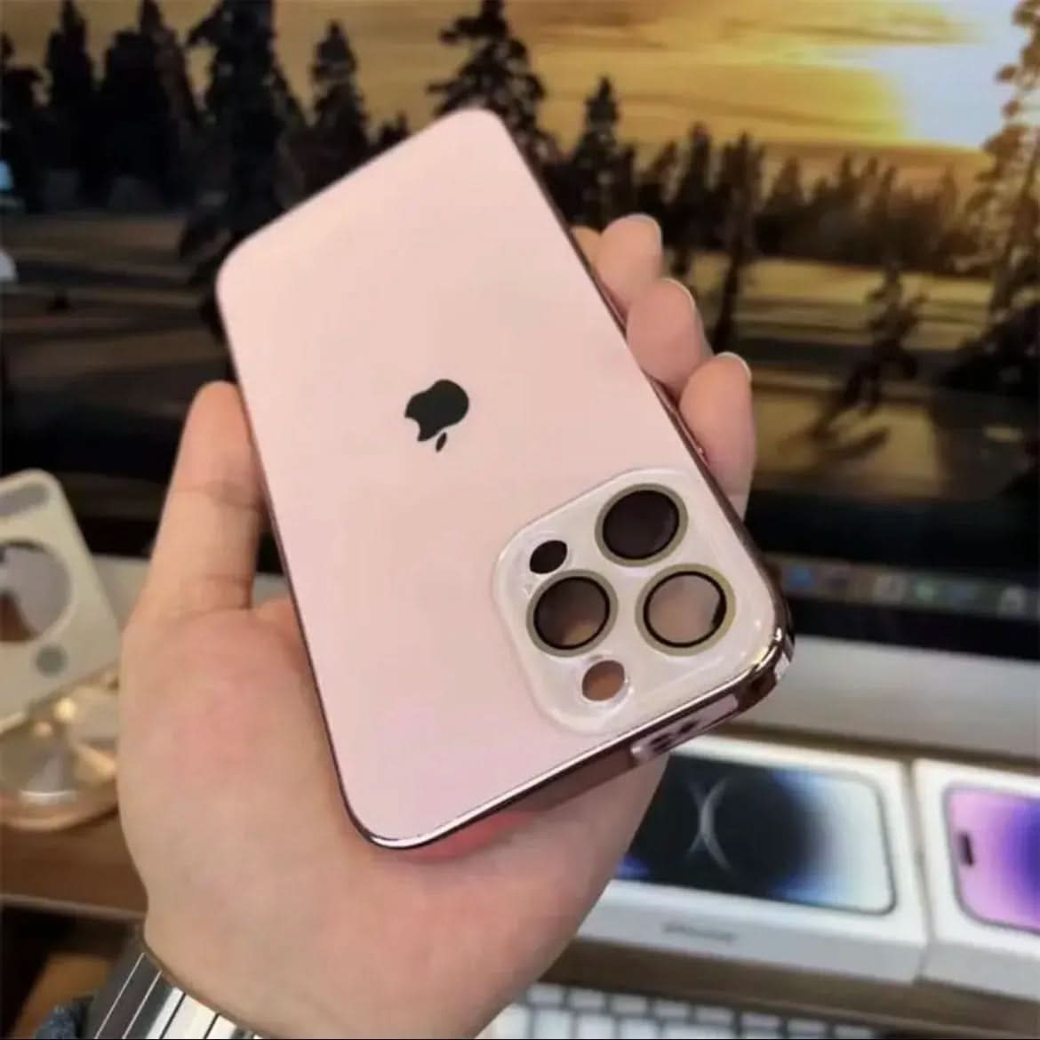 Raised edge for display and lens protection