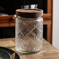 Embossing Flower Glass Container