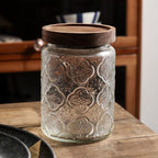 Embossing Flower Glass Container
