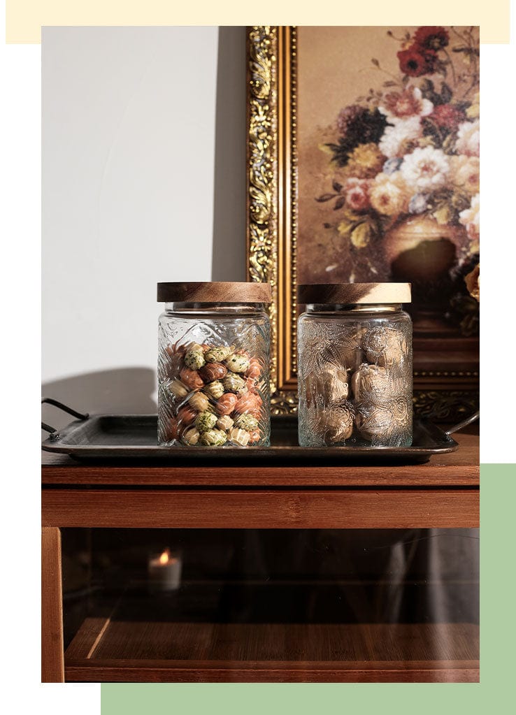 Embossing Flower Glass Container