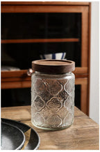 Embossing Flower Glass Container
