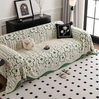 Embroidered Flower Soft Sofa Cover
