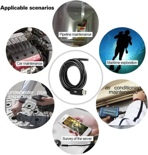 Endoscope Camera Waterproof — HD Inspection Camera with 5m Cable
