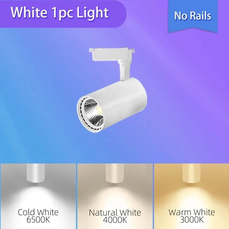 LED spotlight for living spaces with adjustable light angle