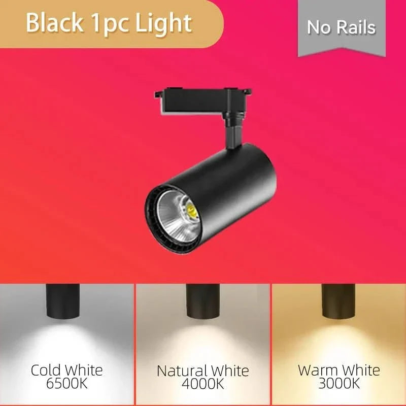 LED spotlight for living spaces with adjustable light angle