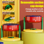 Elevated feeding bowl with tilt to prevent choking