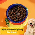 Elevated feeding bowl with tilt to prevent choking