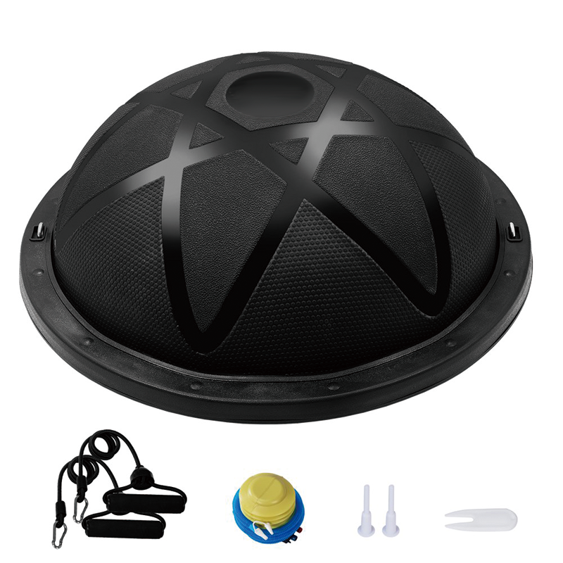 Half Balance Ball,Yoga Ball Balance Trainer for Core Stability,Yoga Balance Ball Anti Slip Surface with Foot Pump For Strength Exercise Physical Therapy & Gym