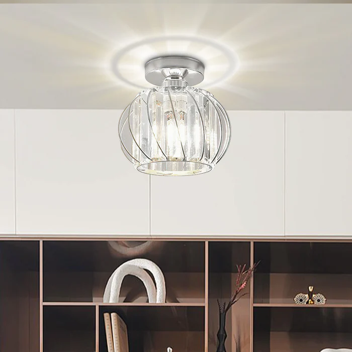 Pendant Light Black Glass Globe Ceiling Fixture
